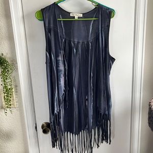 Blue tie dye vest